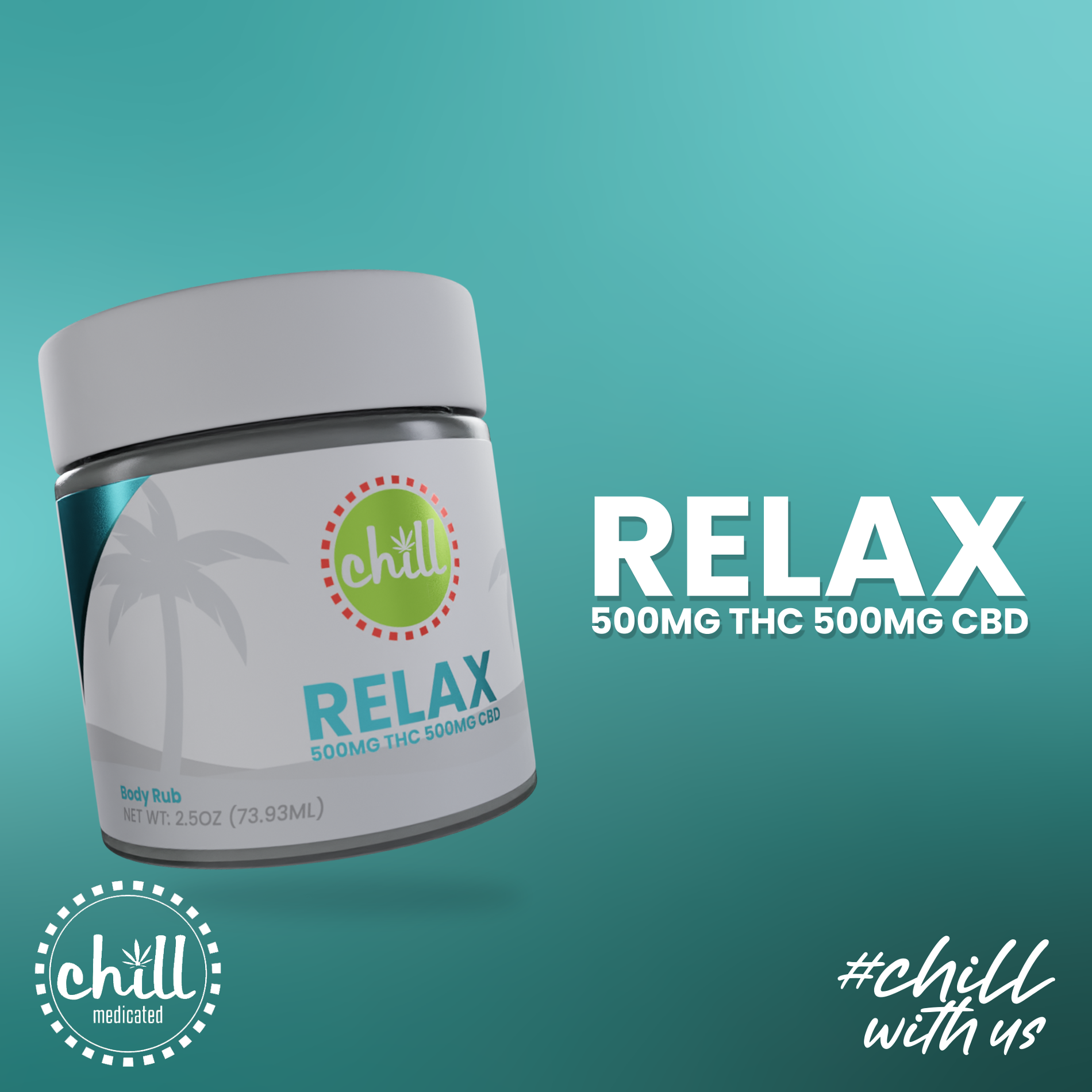Photograph of product: CHILL MEDICATED | RELAX TOPICAL | 2oz TH-oui CBD