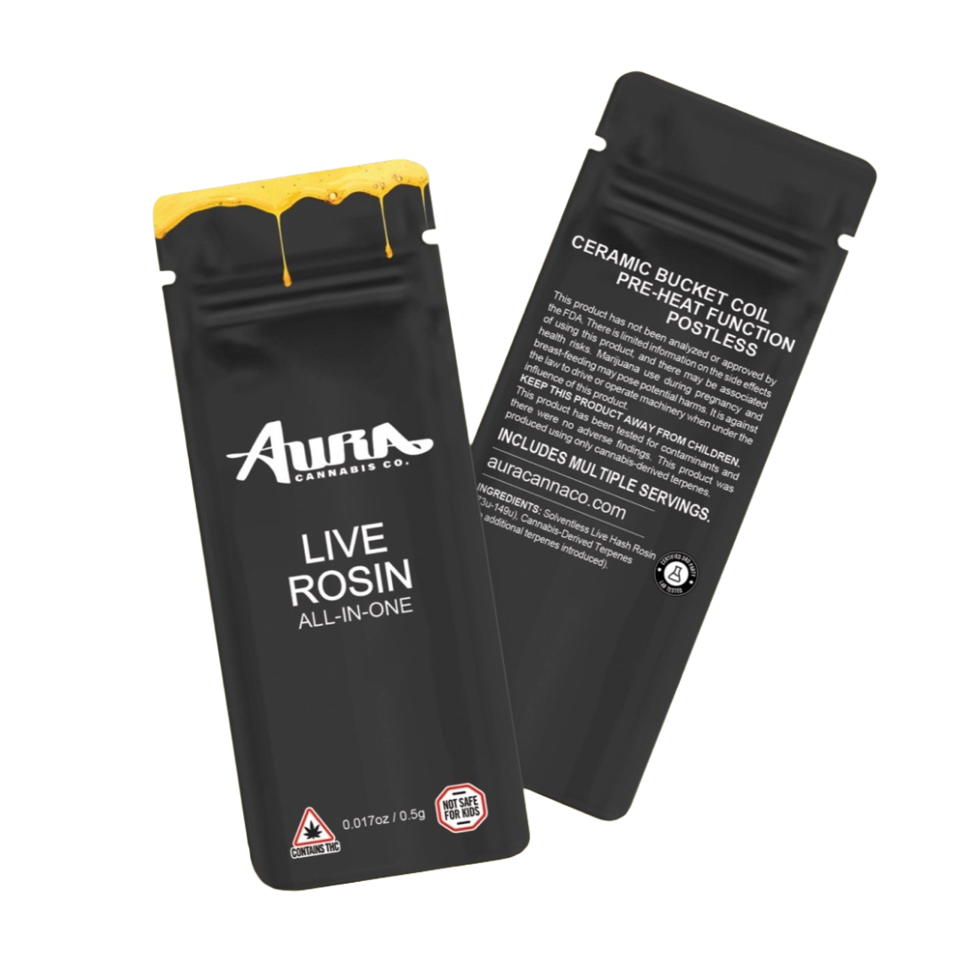 Photograph of product: Strawnana - 0.5g Live Rosin Disposable - Aura Oui'd