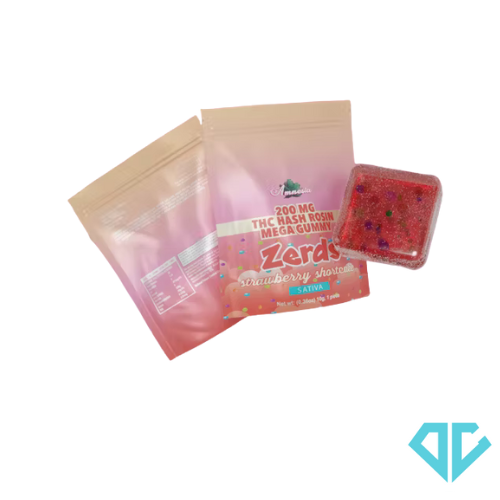 Photograph of product: Amnesia Zerdz Strawberry Shortcake au chocolat Rosin Single Gummy 200mg