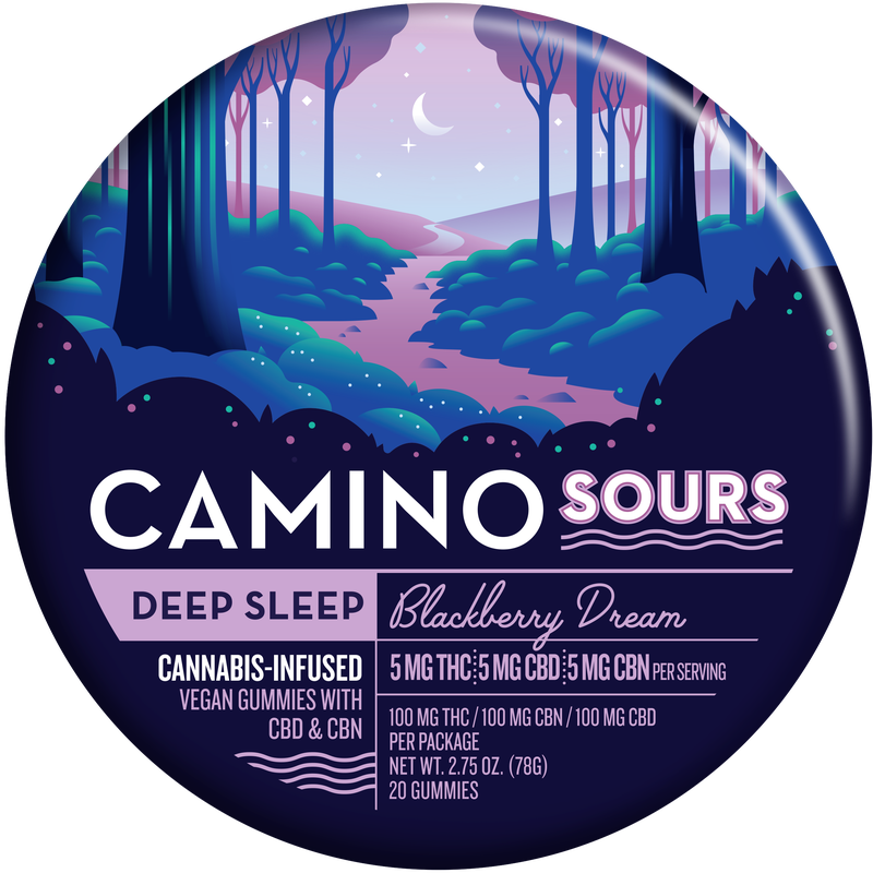 Photograph of product: Gummies - Camino - Blackberry Dream (1:1:1) - CBD:TH-oui:CBN - 20 Servings, 5mg