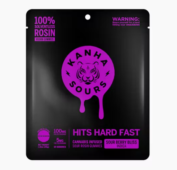 Photograph of product: Kanha NANO Sour Berry Bliss Indica Solventless Rosin Gummies 100mg