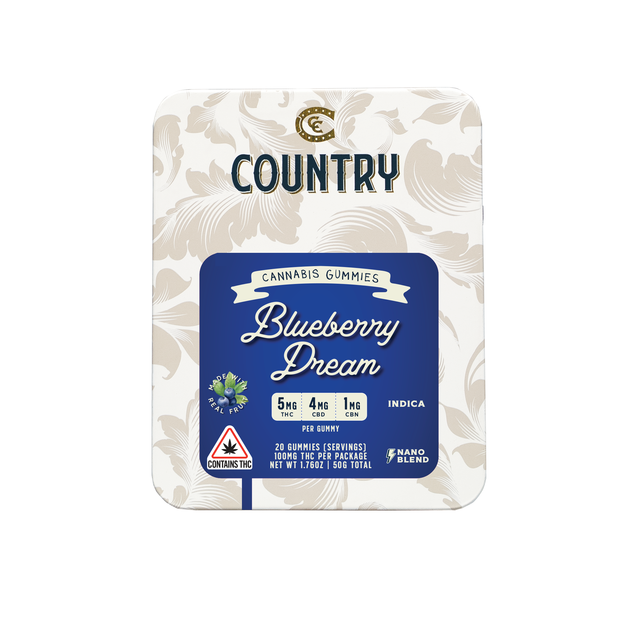 Photograph of product: Country | Blueberry Dream Gummies | 100mg