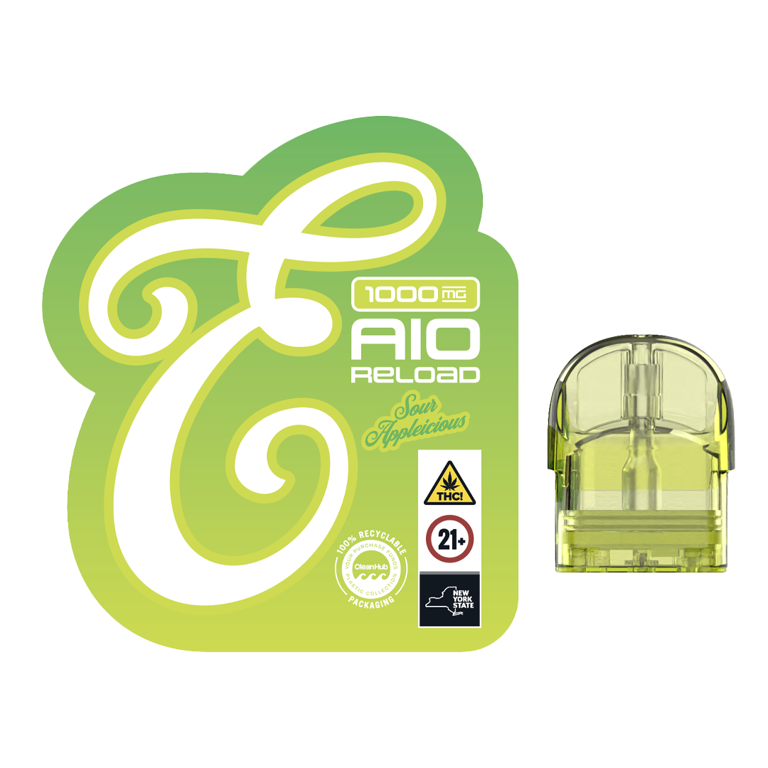 Photograph of product: Eureka | Sour Appleicious Fusion | Vape AIO Reload | Hybrid