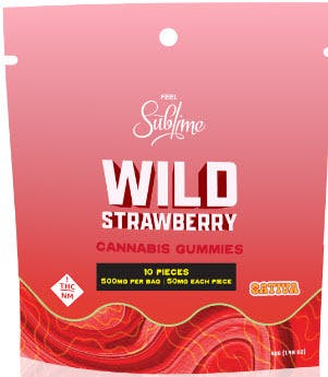 Photograph of product: SUBLIME - Medical - Wild Strawberry Gummies 42g - Oui'd - 500MG