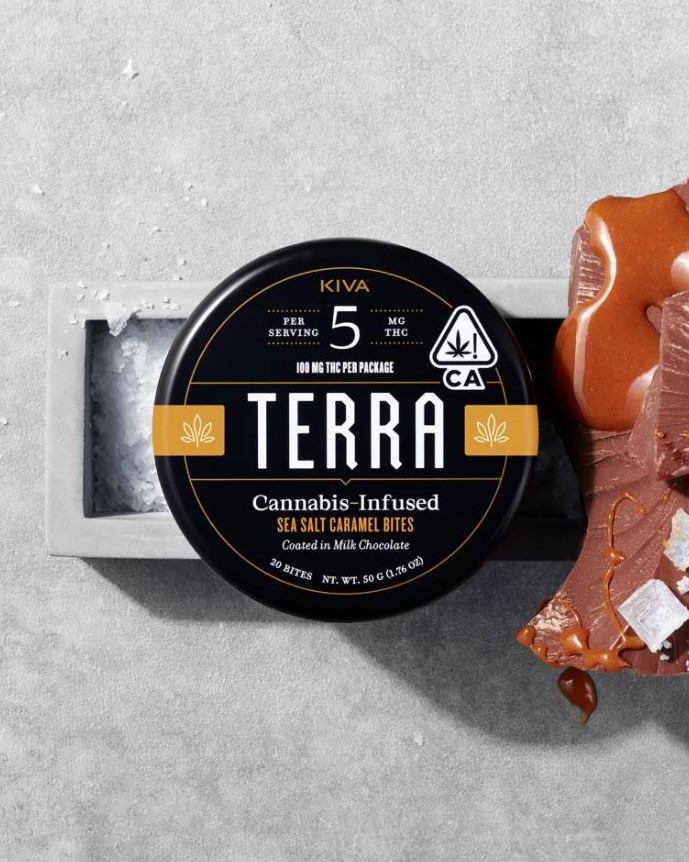Photograph of product: Sea Salt Caramel 100mg Chocolate Terra Bites