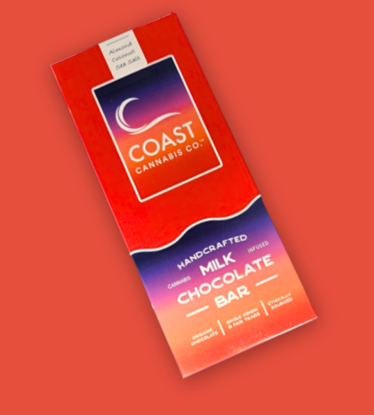 Photograph of product: COAST : Almond Coconut Sea Salt Chocolate Bar (5mg/100mg)
