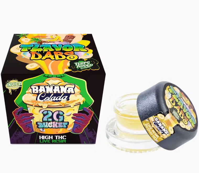 Photograph of product: Loud & Clear Flavor Dabs Banana Colada Oui'd Live Resin 2g