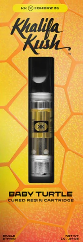 Photograph of product: Khalifa Kush | 1g Cured Resin Cart | Baby Turtle