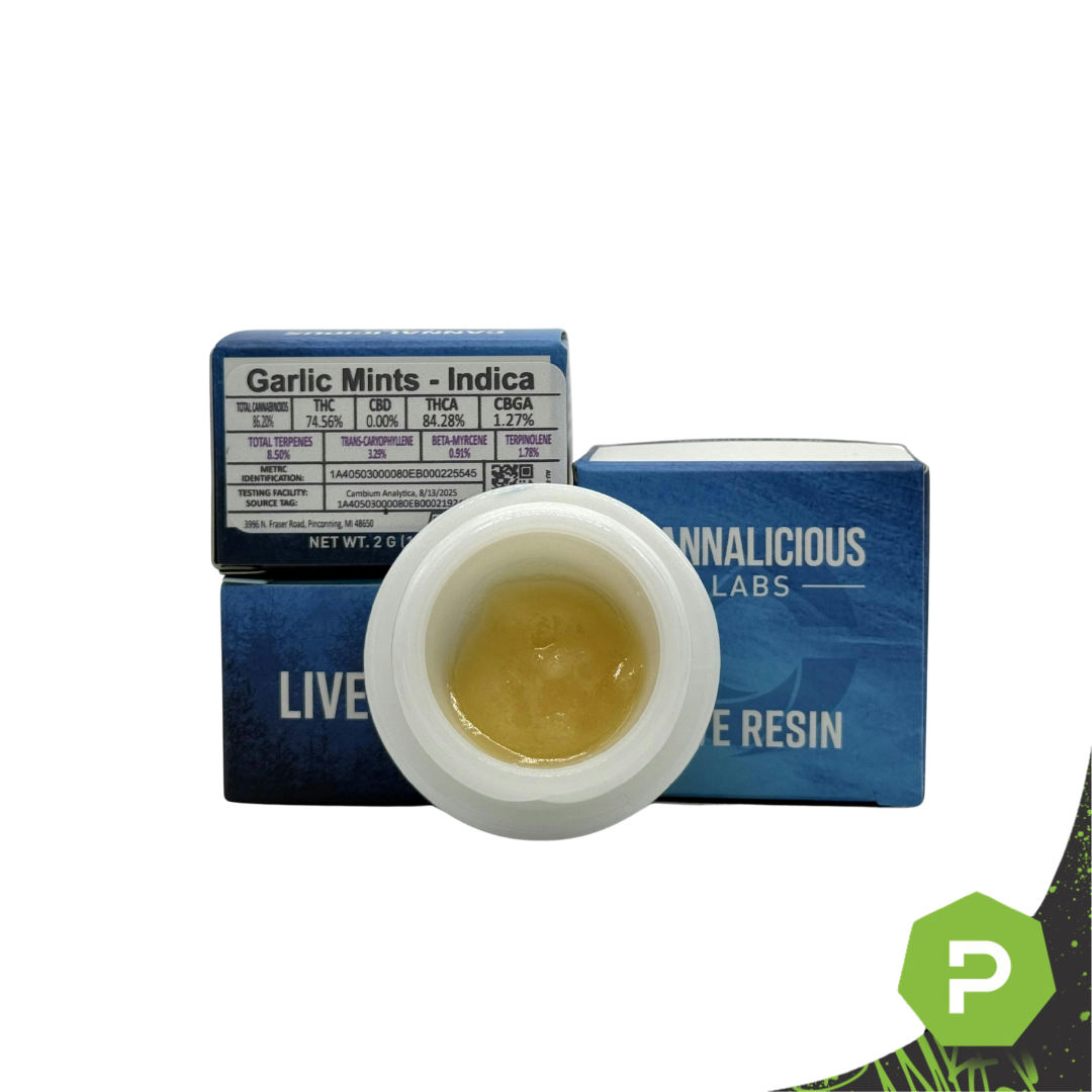 Photograph of product: Cannalicious | 2g Live Resin | Garlic Mints