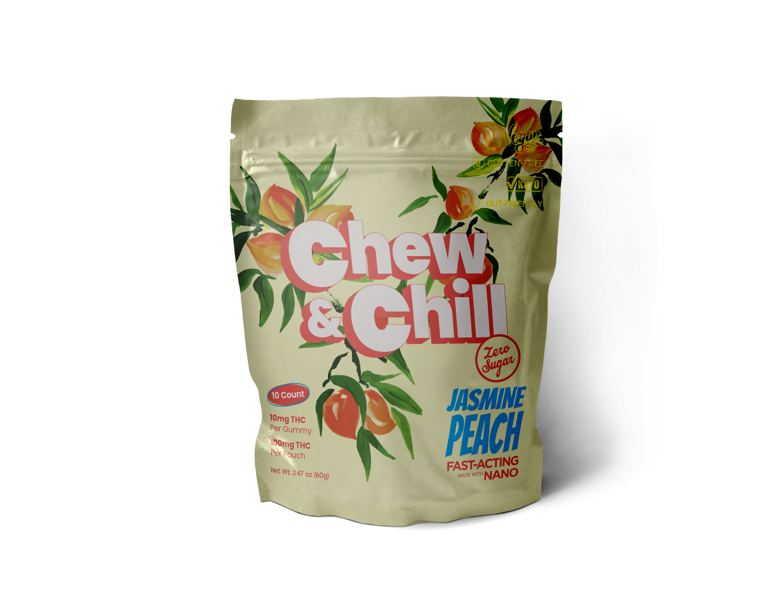 Photograph of product: Chew&Chill - Jasmine Peach Gummy -20pk
