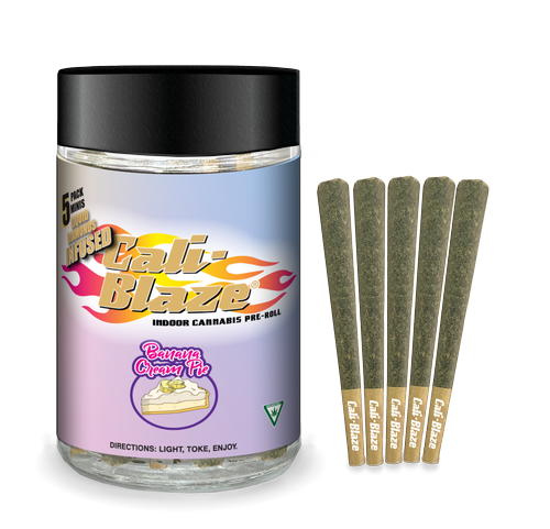 Photograph of product: Cali Blaze - 5 Pack Infused Prerolls - Banana Cream Pie
