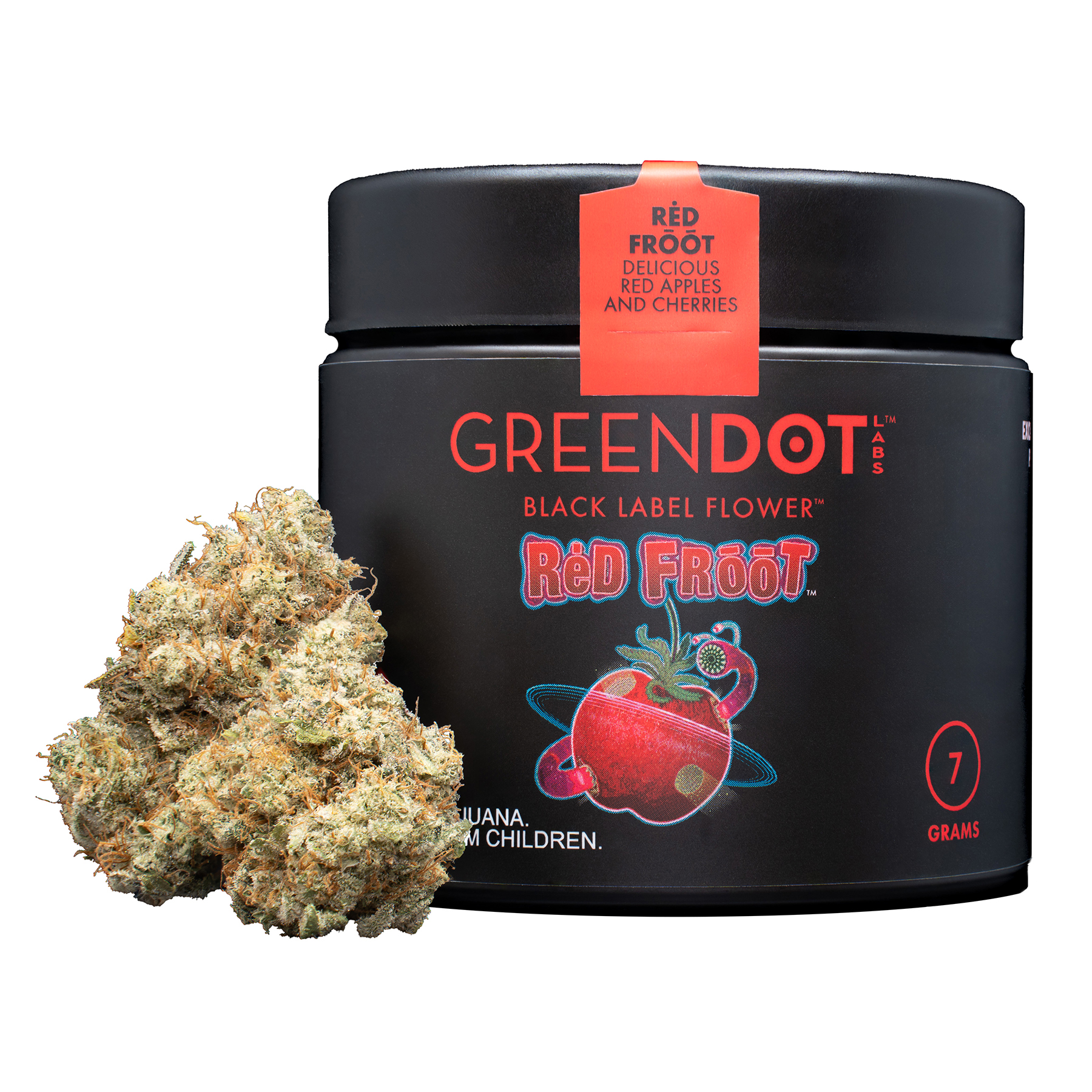 Photograph of product: Red Froot by Green Dot Labs Pre-Packed 1/8 - 3.5g
