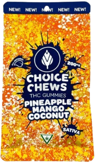 Photograph of product: 200mg Pineapple Mango Coconut Oui'd Gummies - Choice Chews