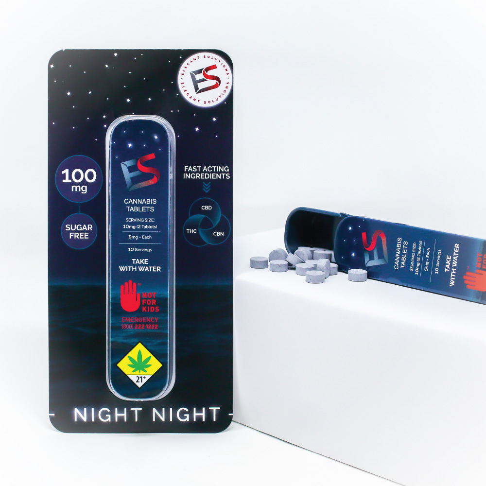 Photograph of product: Night Night TH-oui:CBD:CBN Tablets, 20-Pack
