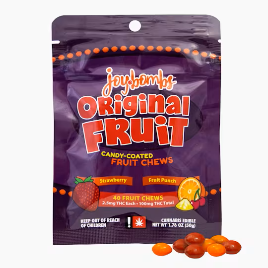Photograph of product: Joy Bombs - ORIGINAL FRUIT - Candy Coated Fruit Chews - (100mg) - H