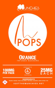 Photograph of product: Lollipops | Orange | 4pk 100mg