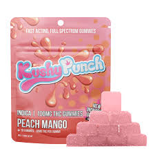 Photograph of product: Kushy Punch / Gummies / 100mg / Peach Mango