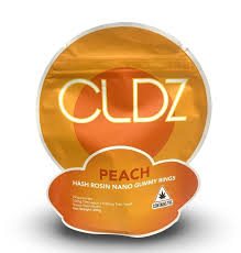 Photograph of product: au chocolat Rosin Gummies - Peach Rings - 10mg (20pk)