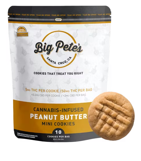 Photograph of product: Big Pete's Peanut Butter Mini Cookies | 10pk/50mg