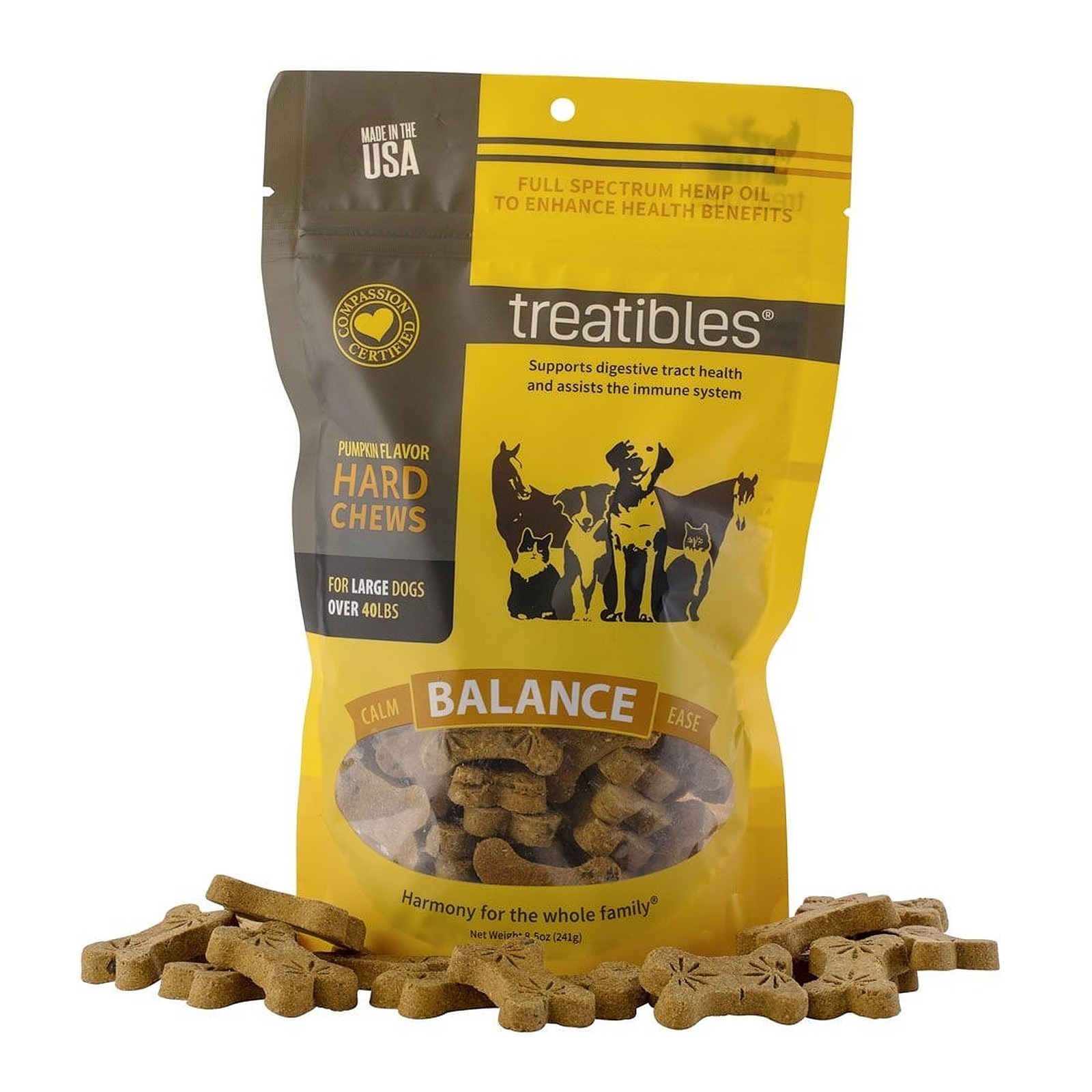 Photograph of product: Treatibles CBD Grain Free Small Animal Chews Pumpkin
