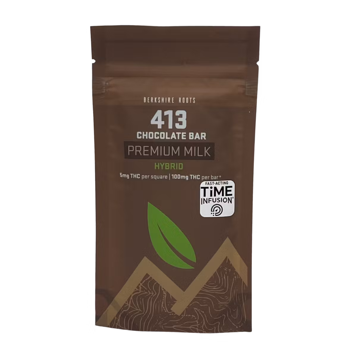 Photograph of product: 413 Milk Chocolate Bar - 100mg - Berkshire Roots