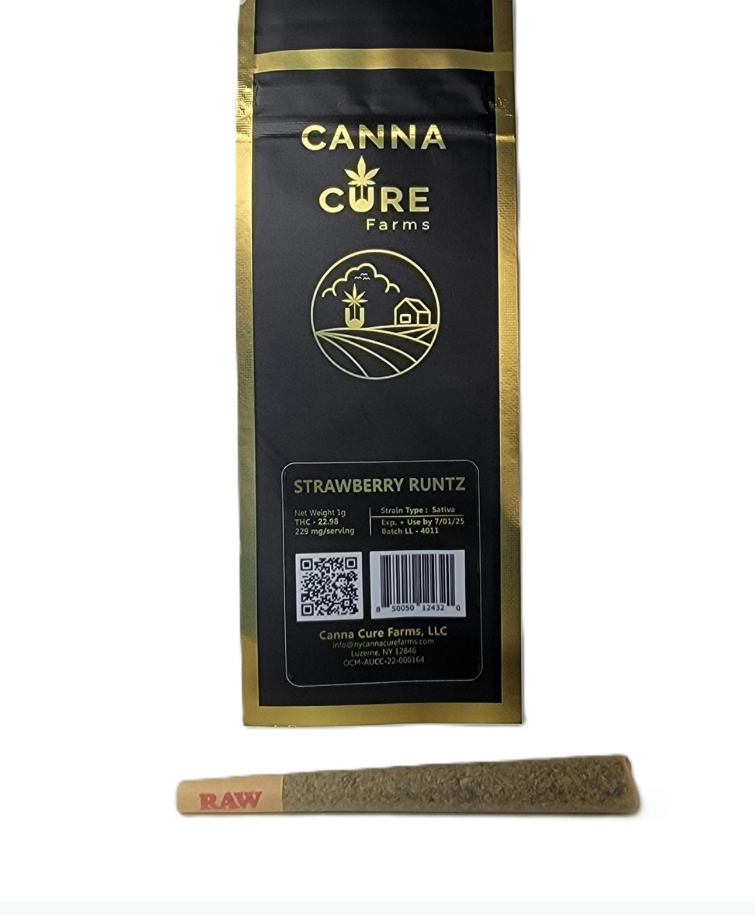 Photograph of product: CannaCure Farms Pre-Roll | 1g | Strawberry Runtz
