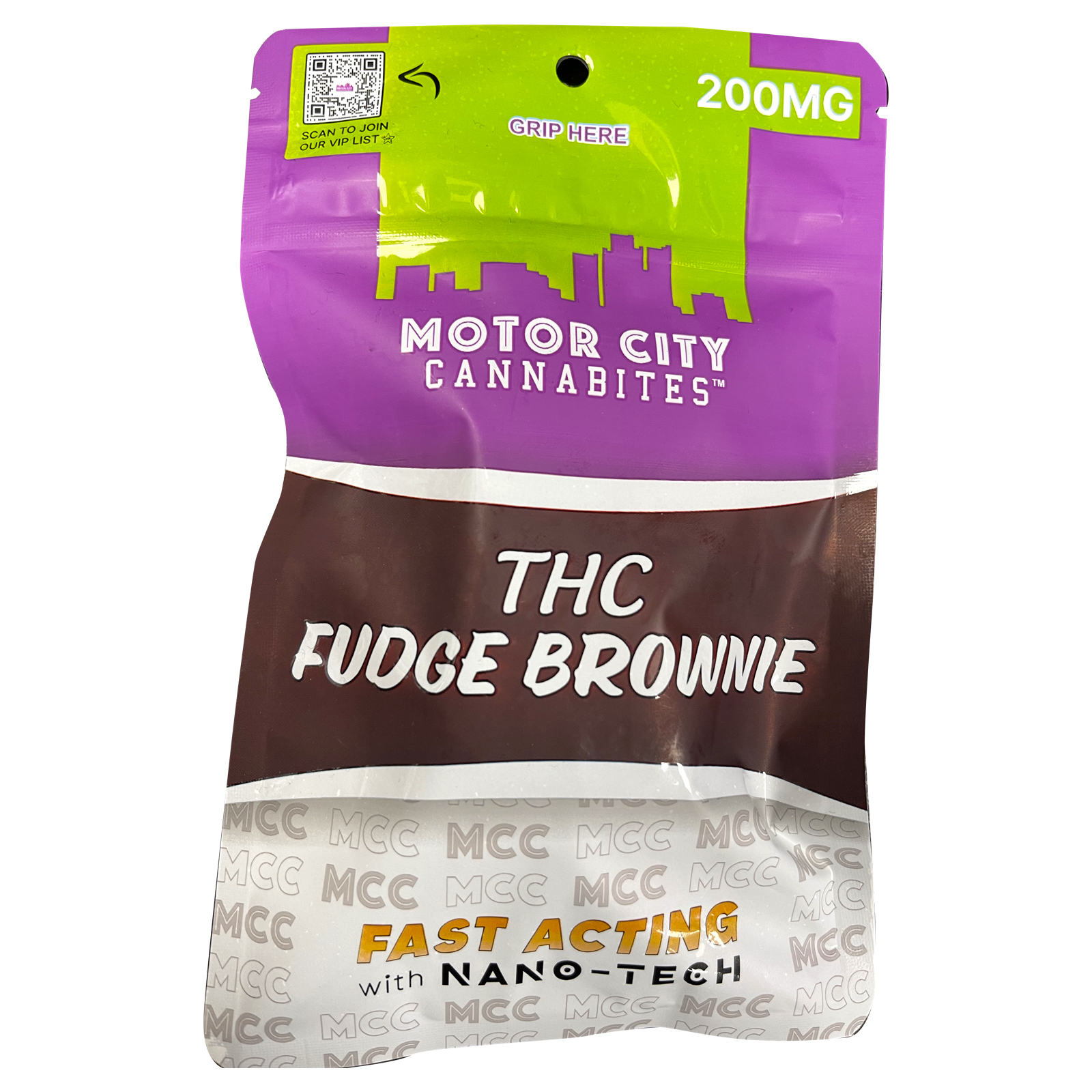Photograph of product: Motor City Fast-Acting Fudge Brownie 200mg Rec