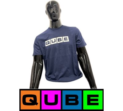 Photograph of product: Qube | Navy Shirt | Solid Logo | Medium