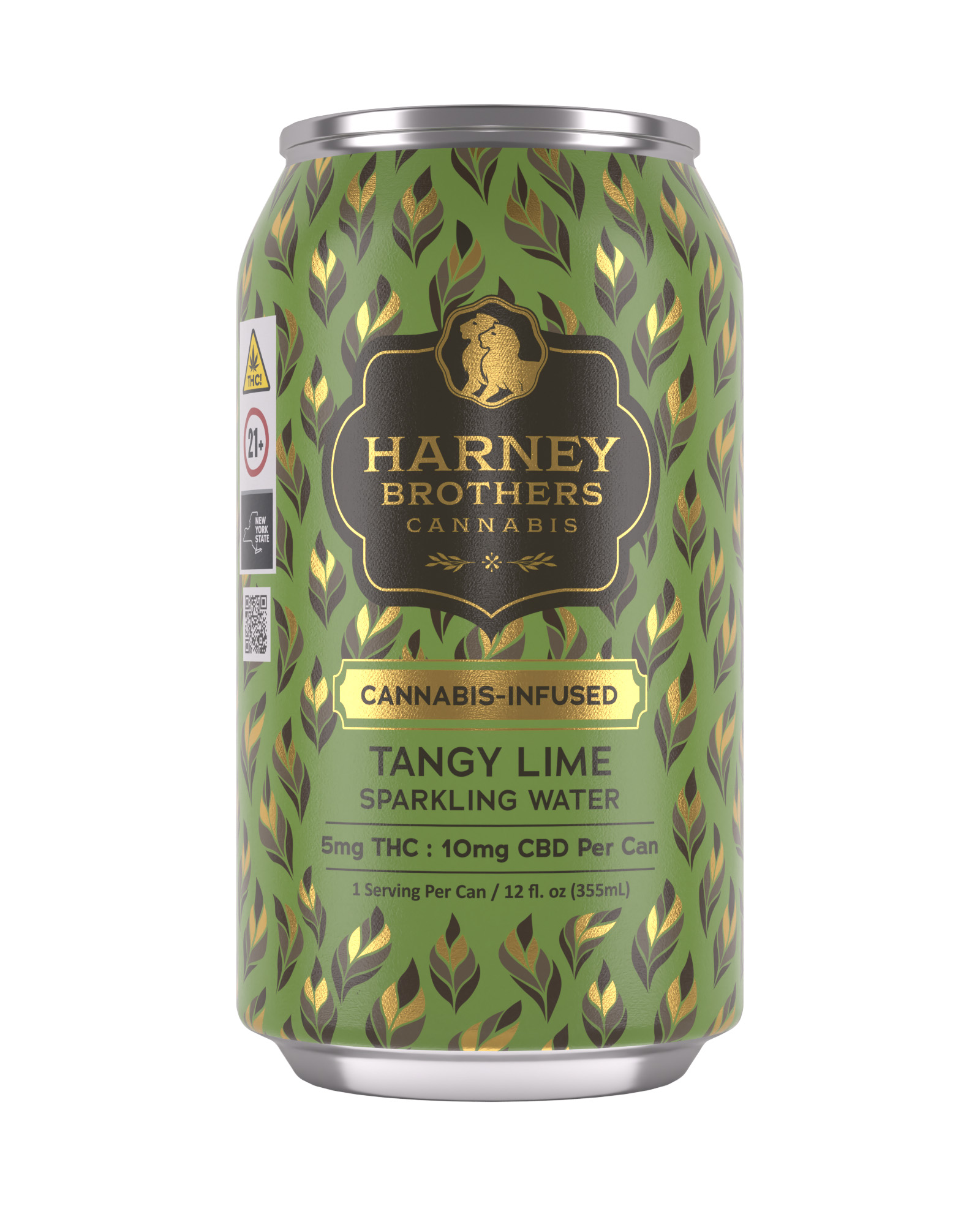 Photograph of product: Harney Brothers | Tangy Lime Sparkling Water Can | 12oz Beverage | 5mg