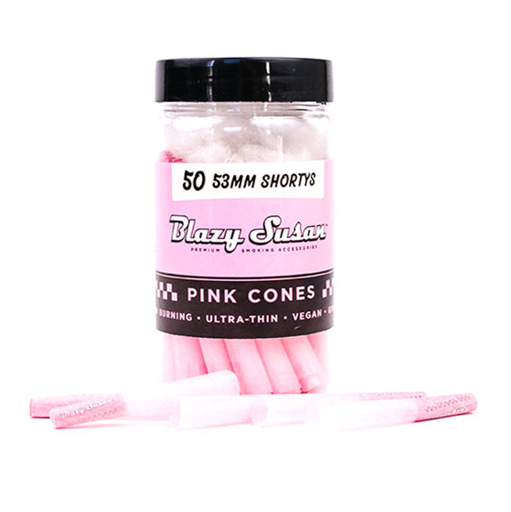 Photograph of product: Blazy Susan Pink Paper Cones 50 pack 1 1/4
