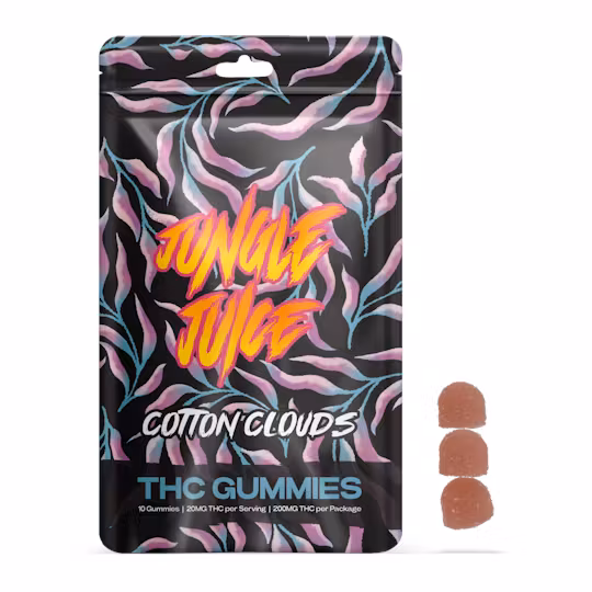 Photograph of product: Jungle Juice 200MG Gummies Cotten Clouds