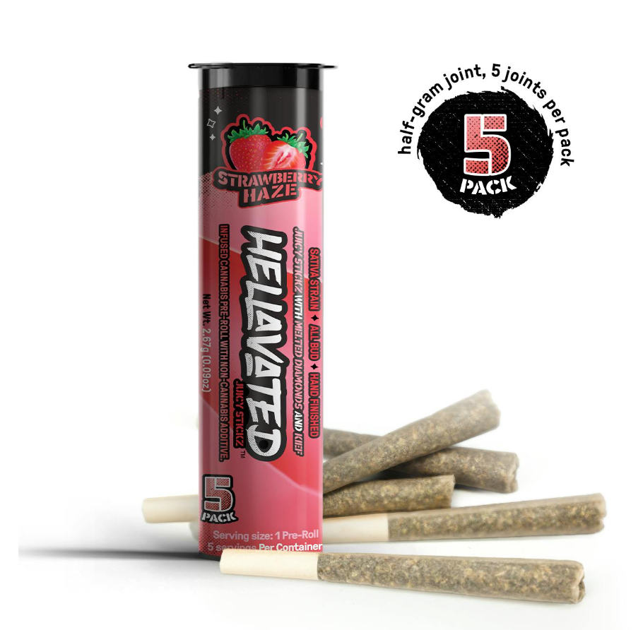 Photograph of product: Hellavated - STRAWBERRY HAZE - Infused PreRoll Pack - (2.5g) - S