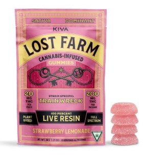 Photograph of product: Lost Farm Strawberry Lemonade Live Resin Gummies 200mg