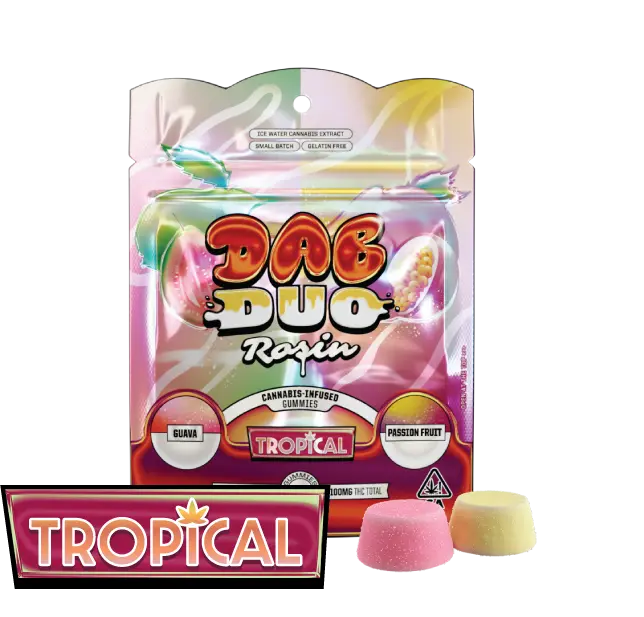 Photograph of product: Dab Duo - Tropical (Hybrid) Live Rosin Edible 100mg Pack