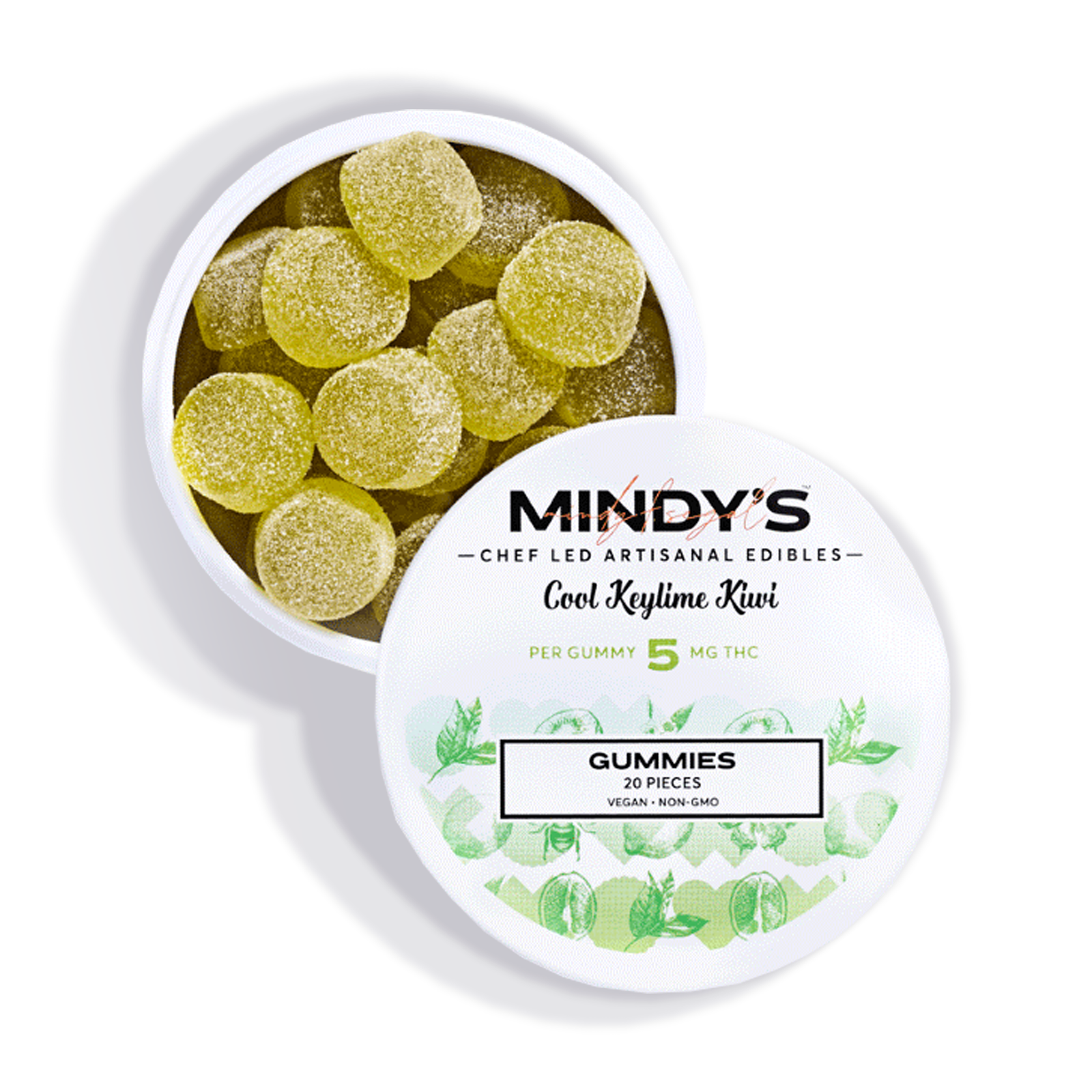 Photograph of product: Mindy's Cool Keylime Kiwi Gummies (5mg/100mg)