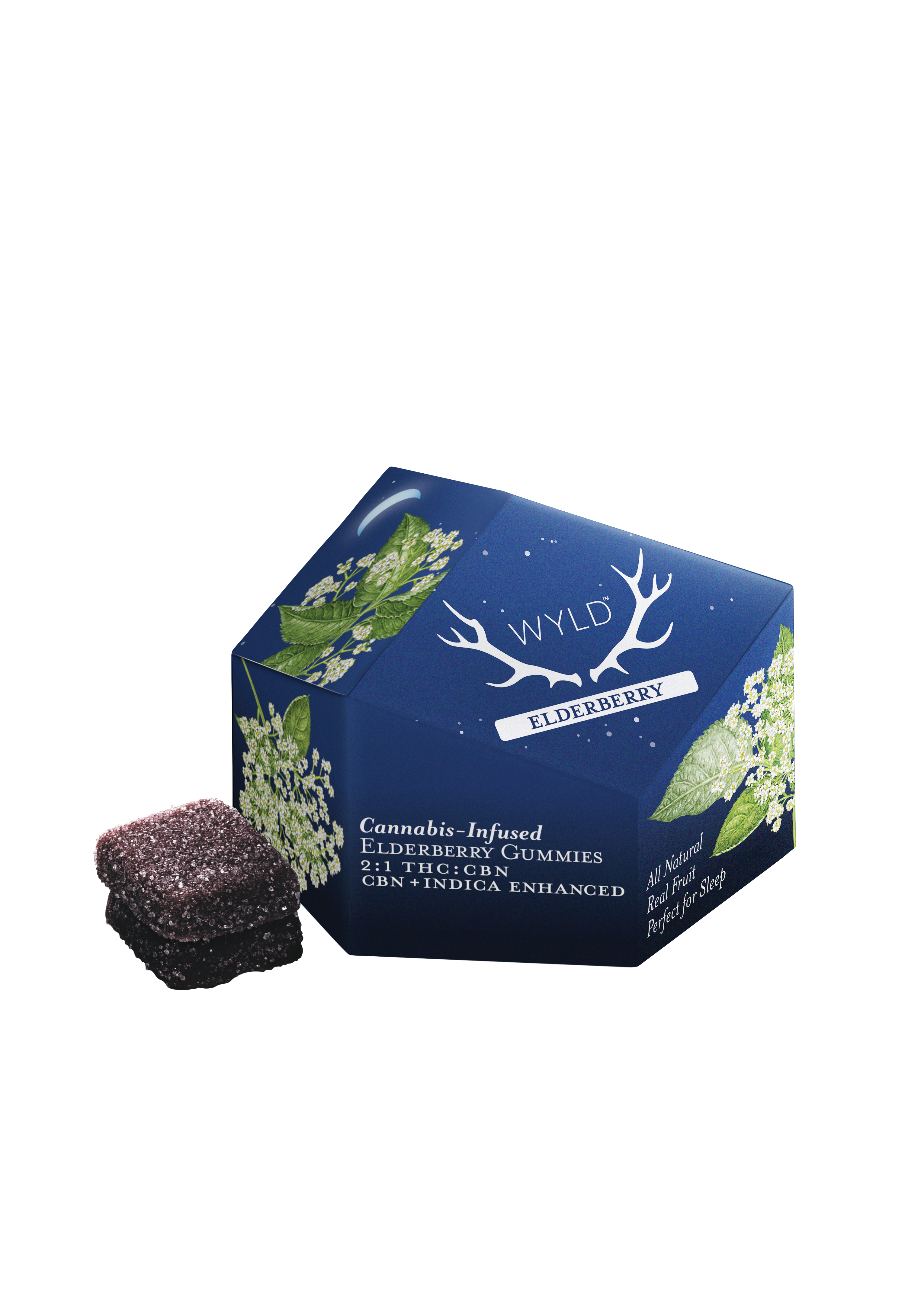 Photograph of product: Elderberry 2:1 CBN 10mg (10ct) - WYLD Gummies