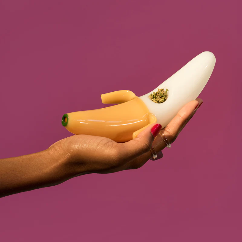 Photograph of product: Banana Glass Fruit Pipe || Edie Parker
