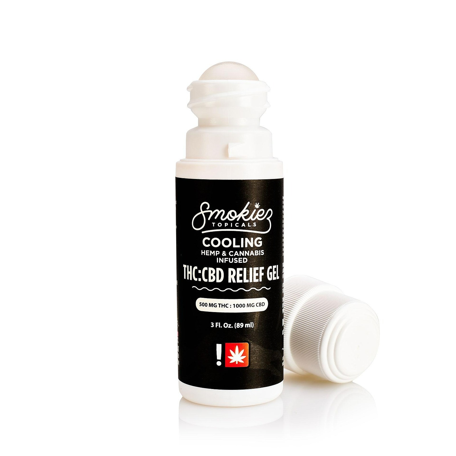 Photograph of product: Smokiez > Topicals > 2:1 CBD:TH-oui > Topical Roll-On > 1500mg > Cooling Relief