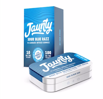 Photograph of product: Sour Blue Razz | 100mg 10pk Live Rosin Gummies