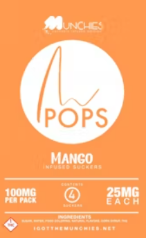 Photograph of product: Lollipops | Mango | 4pk 100mg