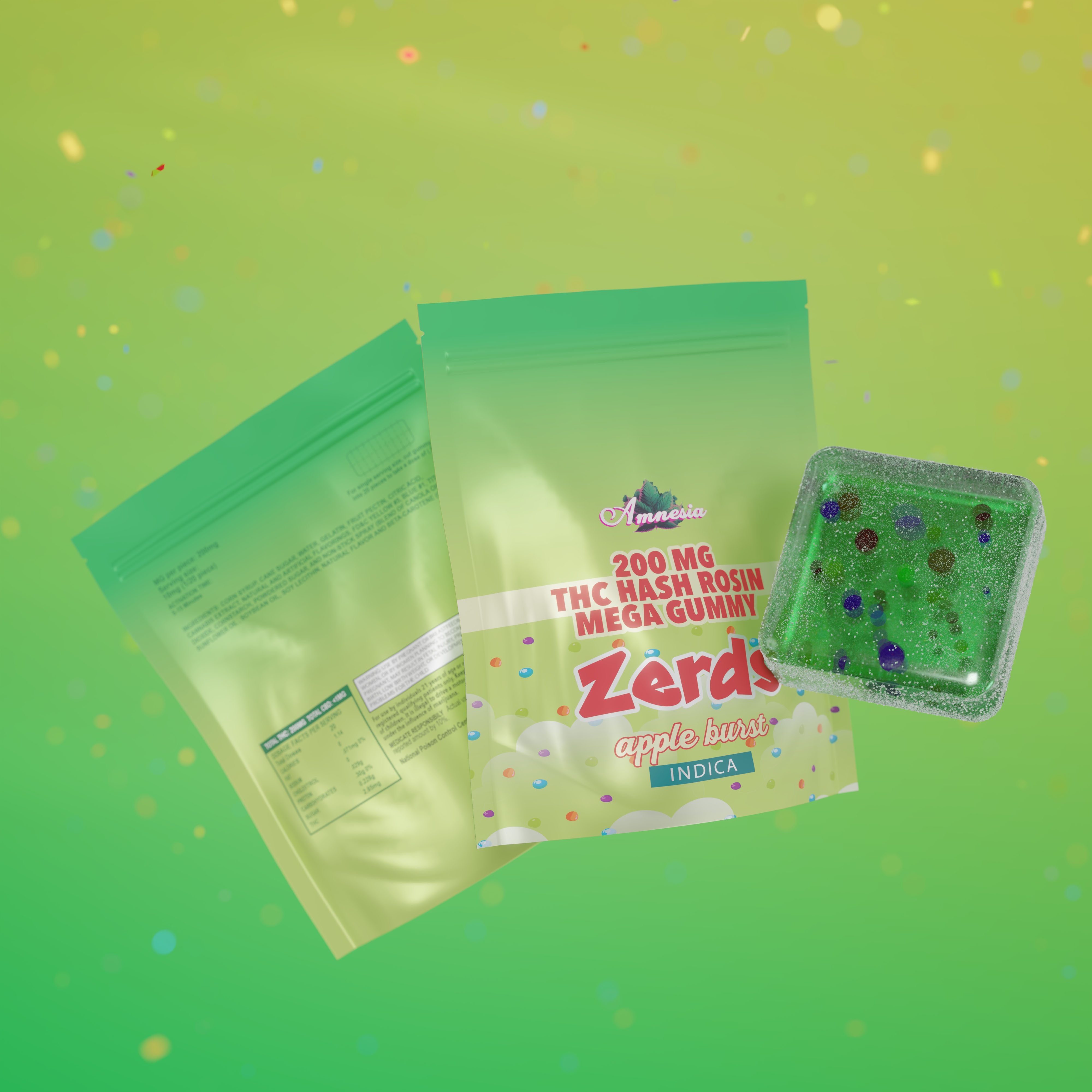 Photograph of product: Zerds - Apple Burst au chocolat Rosin Gummy Single 200mg