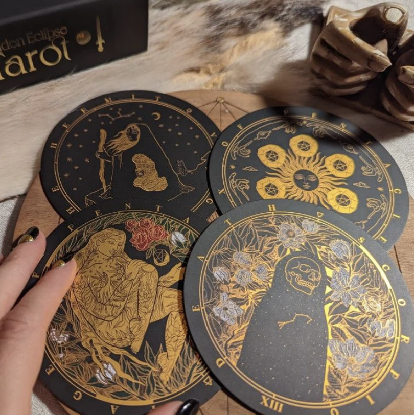 Photograph of product: Golden Eclipse Tarot Deck