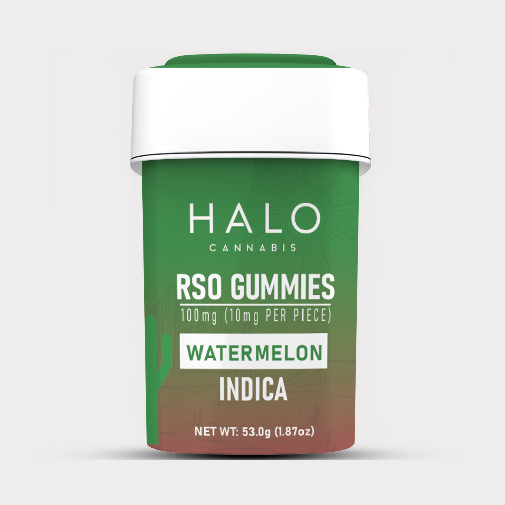 Photograph of product: Halo Oui'd RSO Gummies Watermelon 100mg - Oui'd