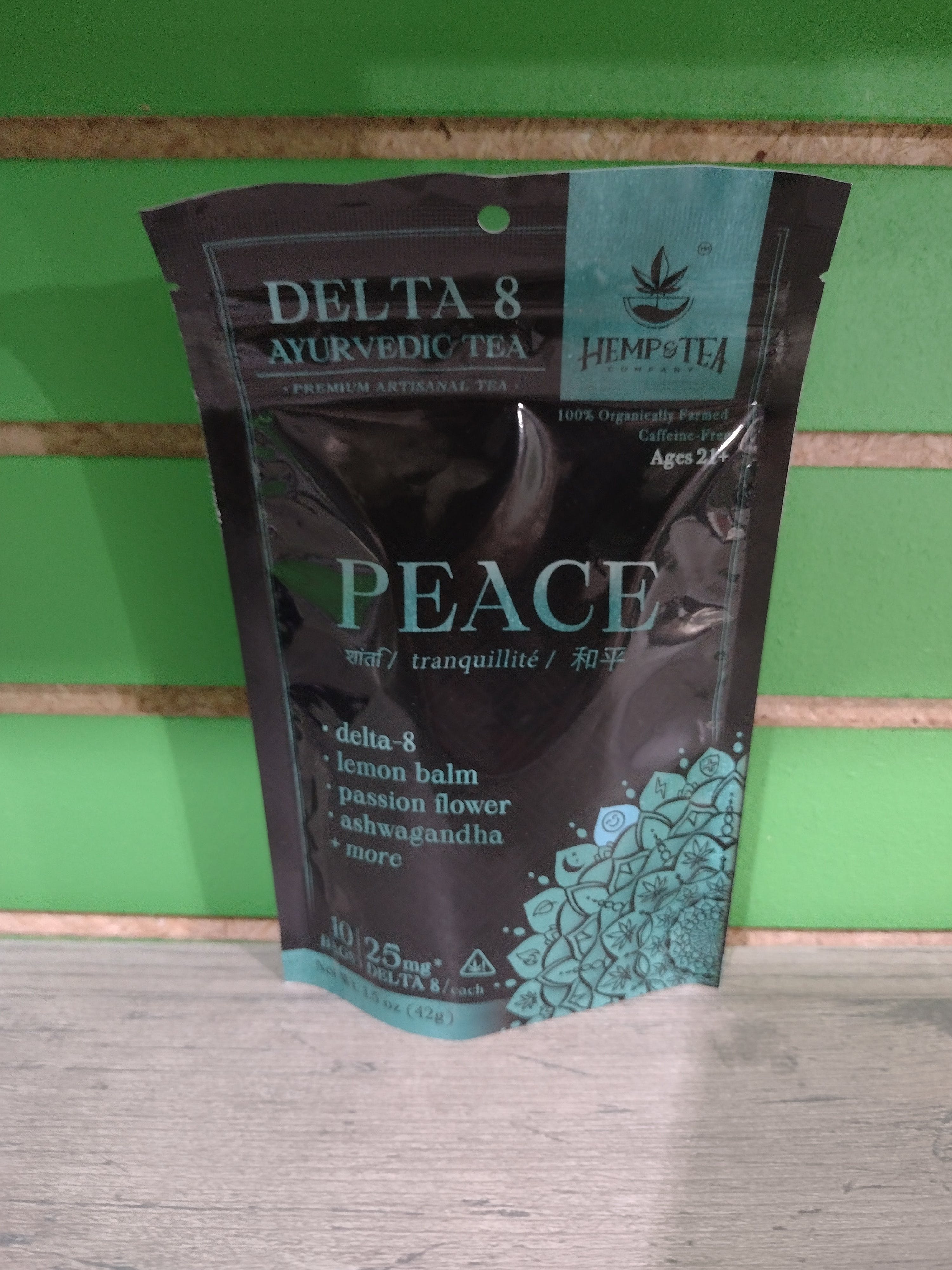 Photograph of product: Ayurvedic Delta 8 Tea - PEACE/Hemp and Tea Company