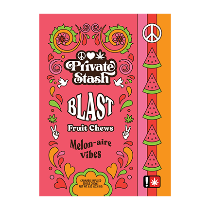Photograph of product: Melon-aire Vibes Fruit Chew Blast | 100mg