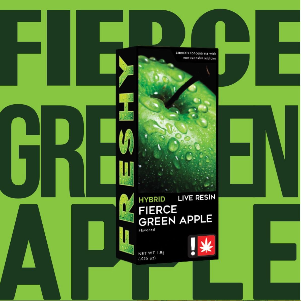 Photograph of product: Fierce Green Apple Flavored Live Resin Cartridge (Freshy)
