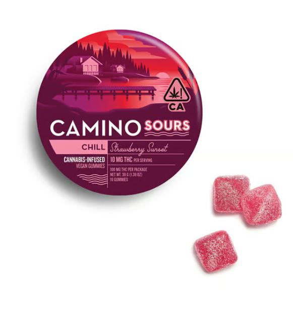 Photograph of Product: Sour Strawberry Sunset Chill Gummies | 100mg