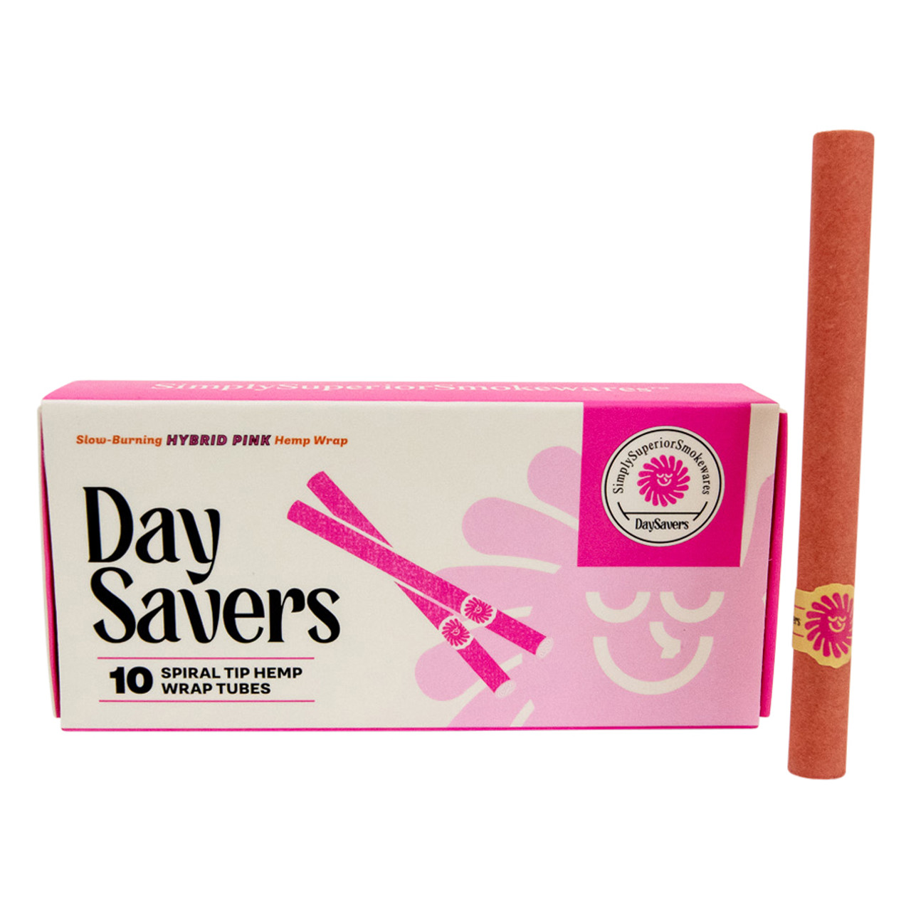 Photograph of product: DaySavers | 1 1/4" Pink Hemp Blunt Tubes | 10pk