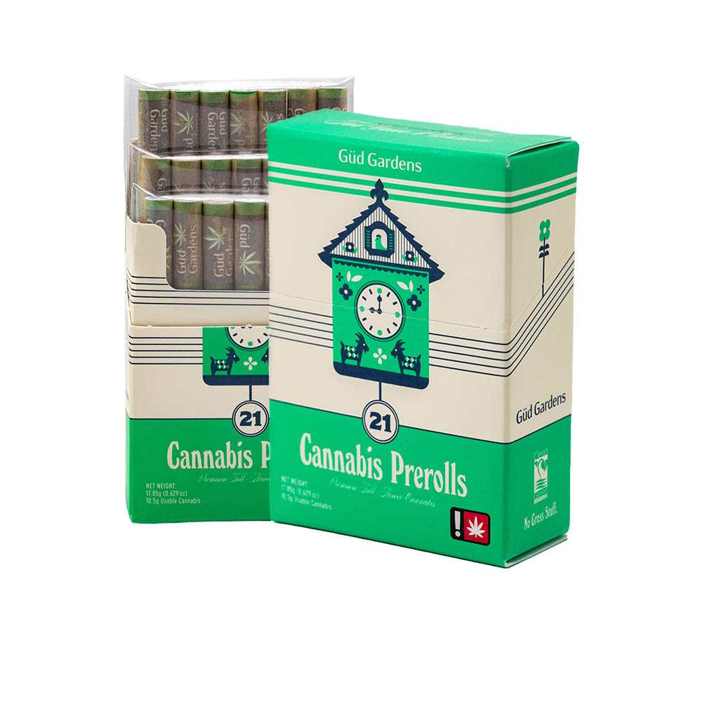 Photograph of product: Gud Gardens | GUD 21 PACK: SUNSHINE LIME/SASHIMI/BREAD N BUTTER Multi-Strain Preroll Pack | 10.5g