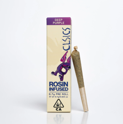 Photograph of product: CLSICS Trifecta Deep Purple Oui'd Rosin au chocolat Preroll